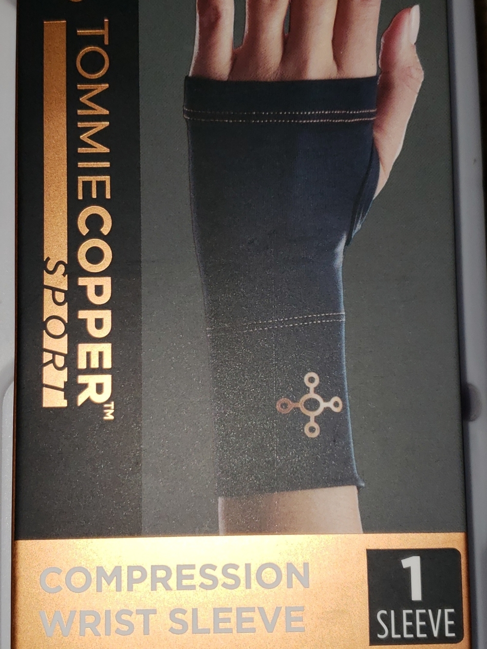 Tommie Copper Women's Black Compression Wrist Sleeve